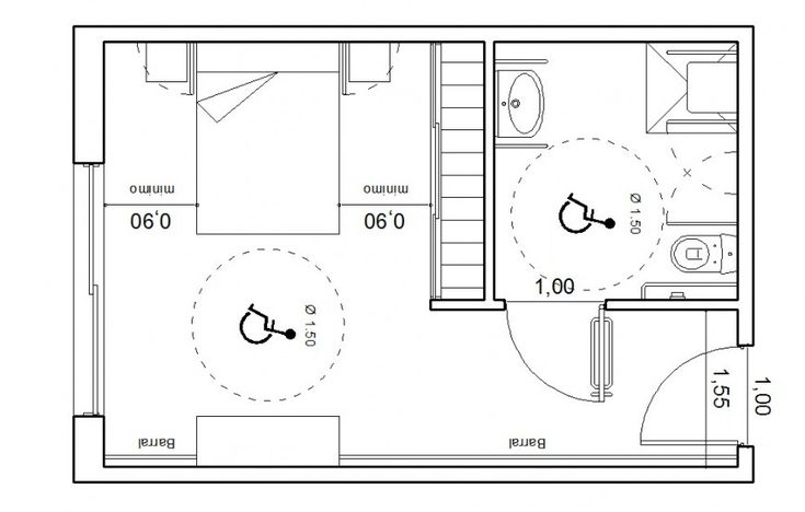 the floor plan for a small bathroom