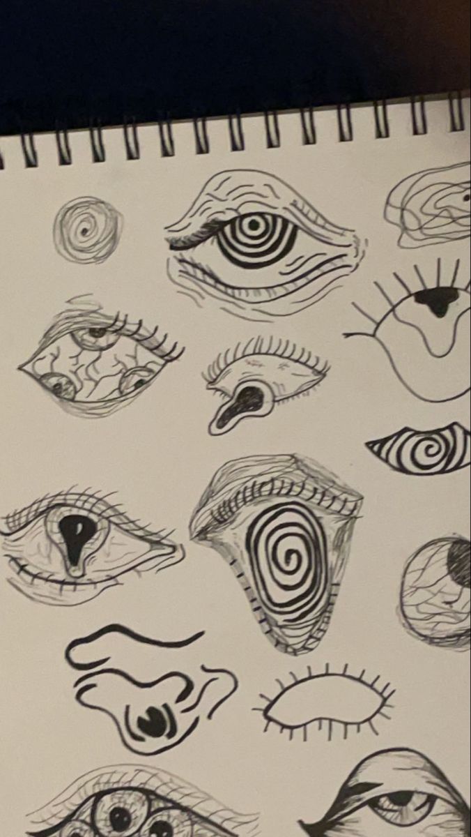 a drawing of many different types of eyes