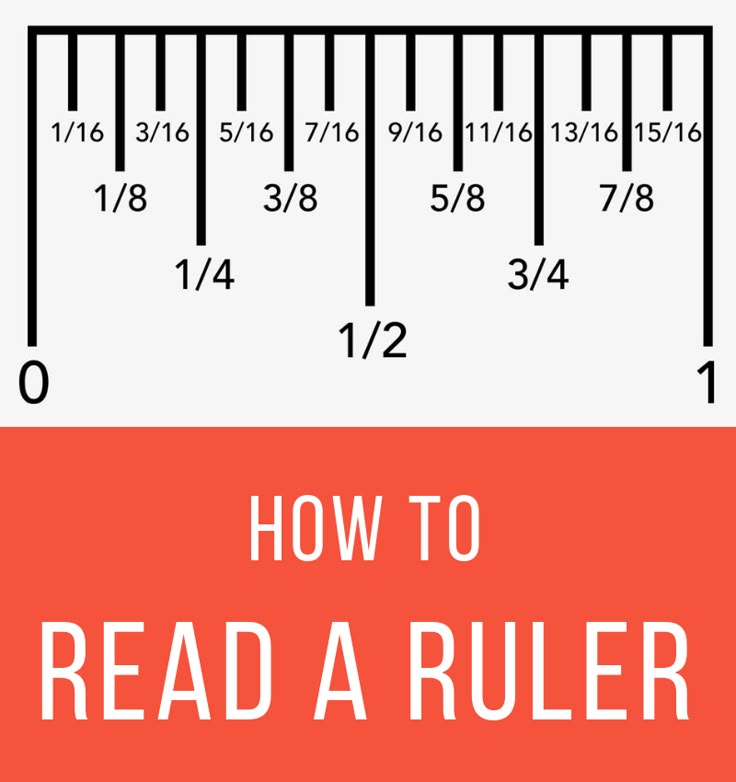 a ruler with the words how to read a ruler in white and red text on it