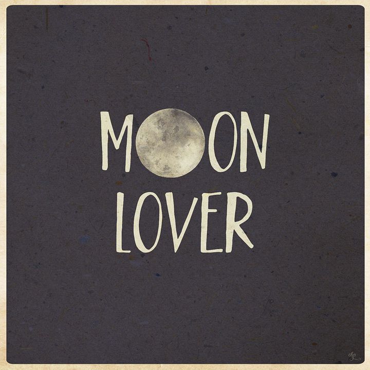 the words moon lover written in white on a black background with a half - moon