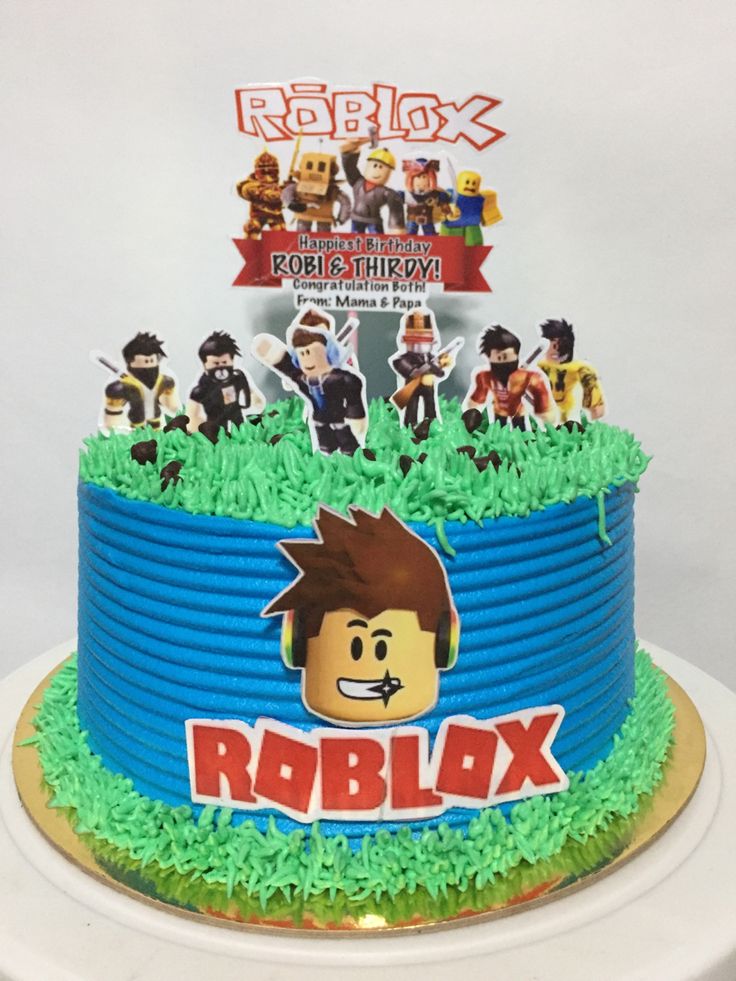 a cake that is decorated to look like roblox