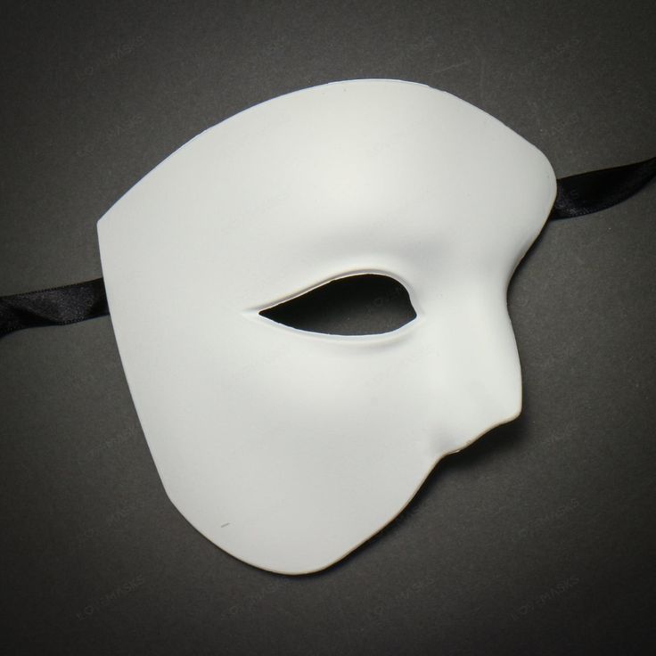 This Beautiful Masquerade Mask Can Be A Display Piece Or Worn Using Black Ribbon Attached On Each Side Of The Face. Covers Half The Face As In The Phantom Of The Opera. This Mask Can Also Be Use For Diy And Paint With Your Own Design. Color: White Material: Paper Molding Usm-W7347-Wt Phantom Of The Opera Masquerade, Masquerade Mask Diy, Phantom Mask, Mens Masquerade Mask, Opera Mask, Venetian Masquerade Masks, The Phantom Of The Opera, Half Mask, Half Face Mask