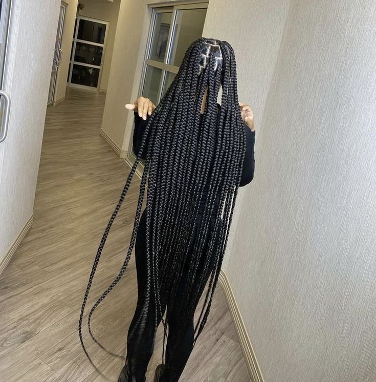 Knotless Box Braids Medium Knee Length, Large Ankle Length Knotless Braids, Big Box Braids Long, Medium Large Long Knotless Braids, Jumbo Knotless Braids Long, 40 Inch Knotless Braids, Medium Knotless Braids Long Length, Floor Length Knotless Braids, Long Big Knotless Box Braids