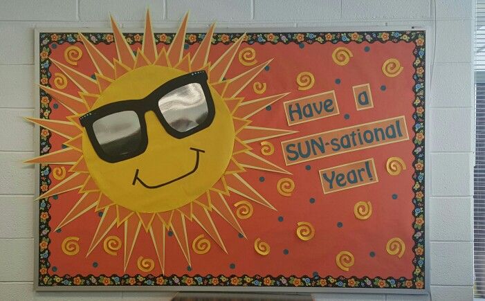 a bulletin board with the words have a sun - national year written in front of it