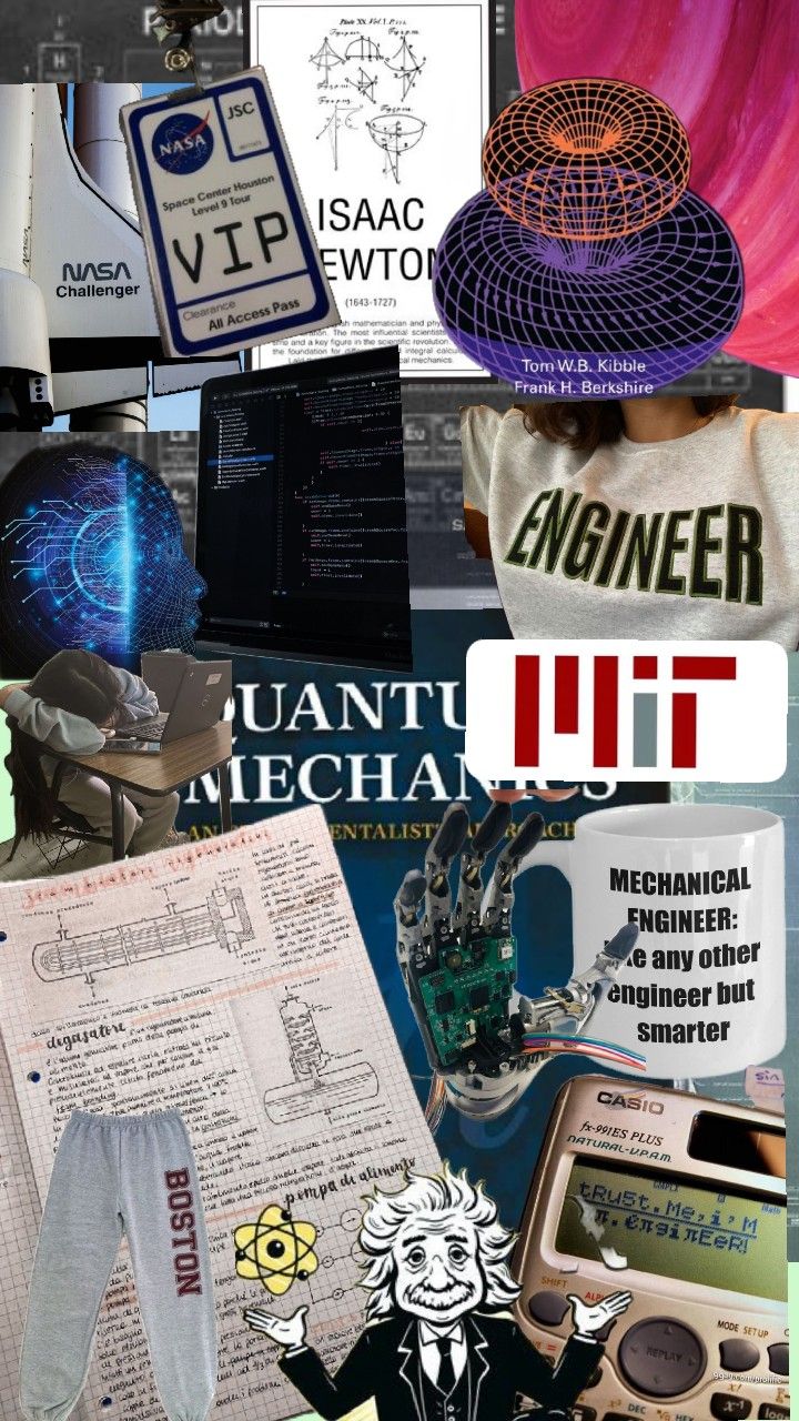 collage of various images with text that reads, quannti mechanical lift and an image of a woman's head in the background