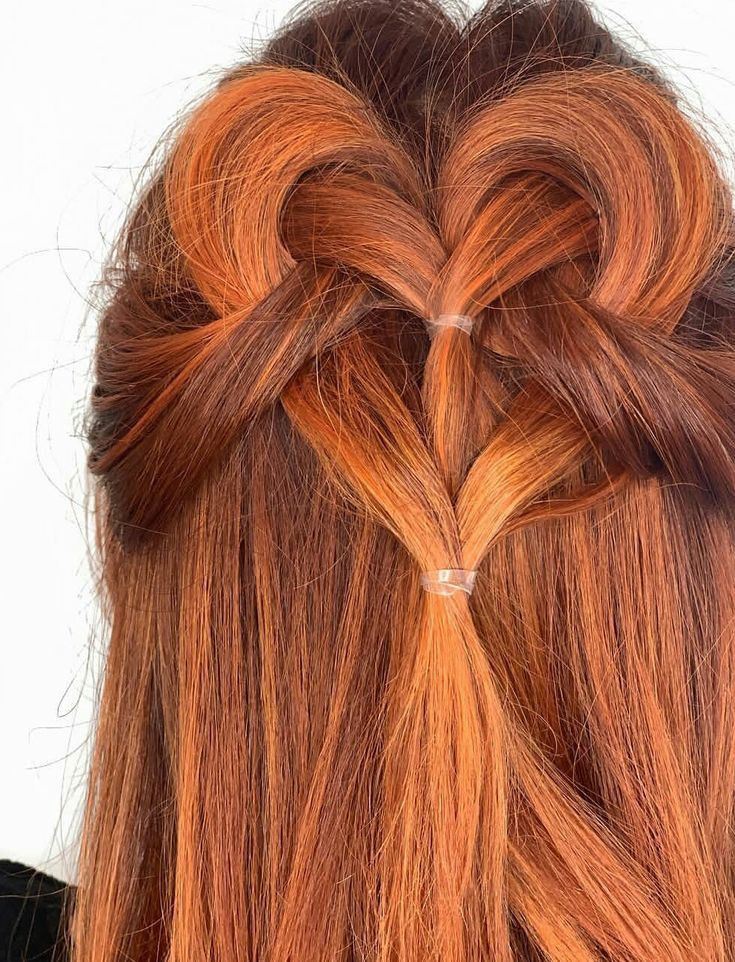 Heart Themed Hairstyle, Girls Valentine’s Day Hair, Kids Valentine’s Day Hair, Valentines Day Hairstyles Straight Hair, Braid Heart Hairstyles, Valentine’s Day Dance Hairstyles, Valentine’s Day Updo, Valentine's Hair Styles For Women, Valentines Day Hair Ideas