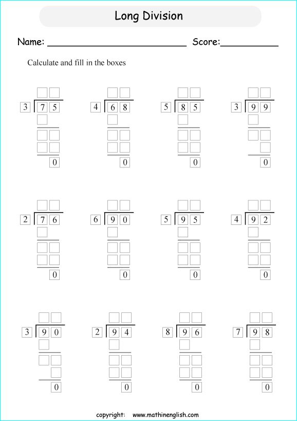 the long division worksheet for students to practice their math skills and help them learn how