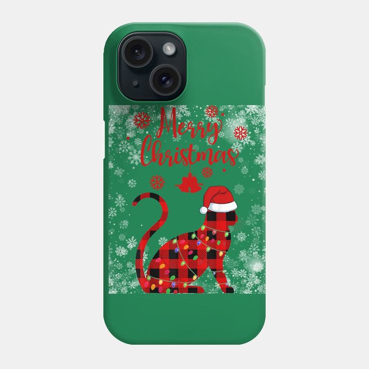 a green phone case with an image of a red dinosaur on it's back