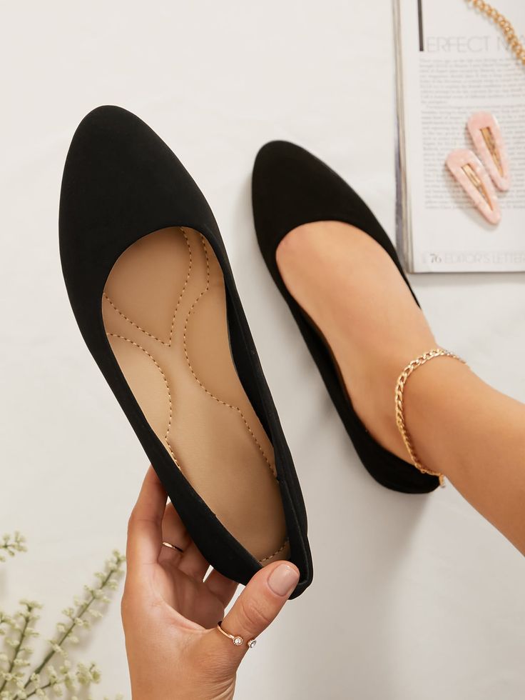 Vlak Ballerina's Pumps Flat Shoes, Shoes For Dresses Flat, Comfy Work Shoes Ballet Flats, Black Formal Shoes Women Flat, Affordable Black Elegant Flats, Classy Flats For Women, Grad Shoes Flats, Formal Shoes Women Flats, Formal Flat Shoes Women