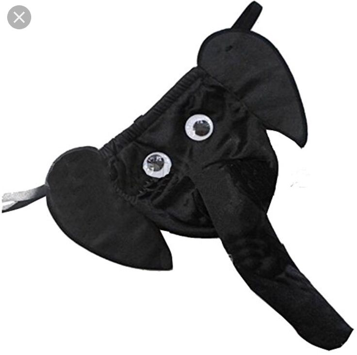 a black dog mask with eyes and nose