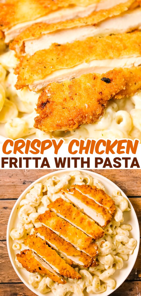 crispy chicken with pasta is an easy and delicious dinner that's ready in under 30 minutes