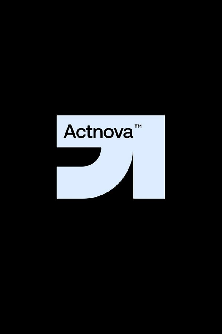 the logo for actnova is shown on a black background