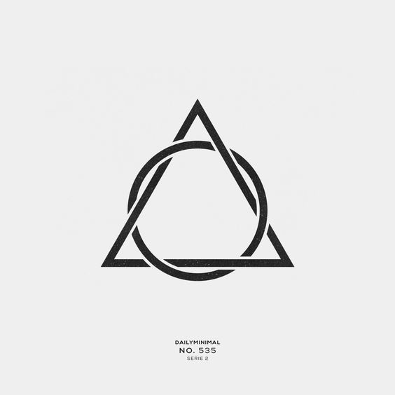 an abstract triangle logo with the letter d in it's center, on a white background