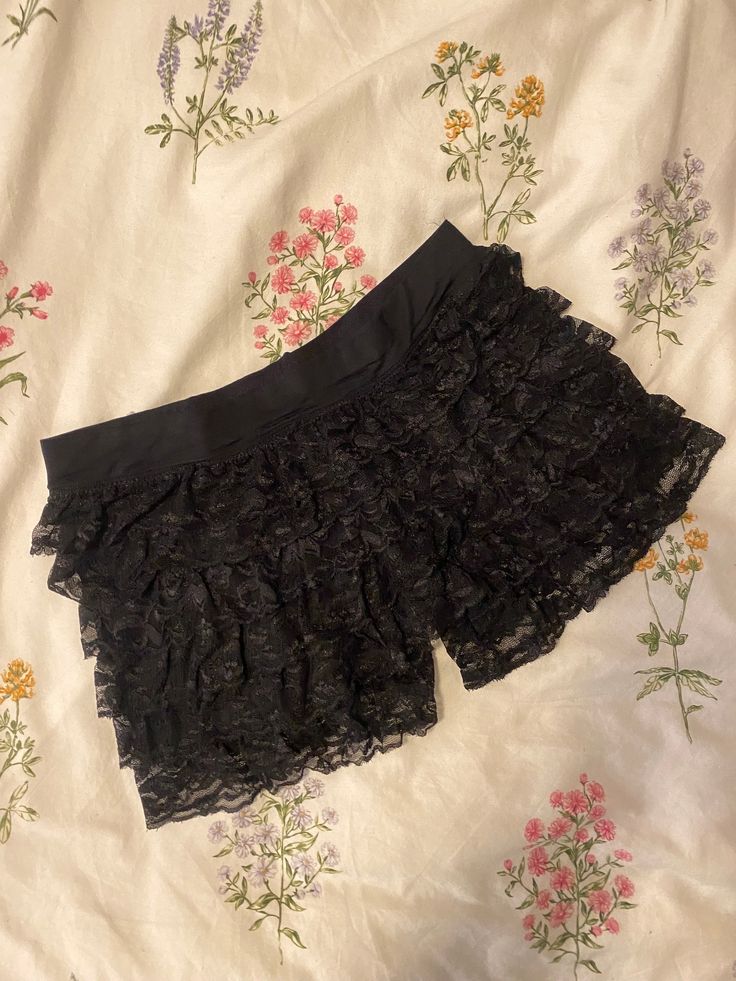 Size UK 6-8 , never worn  Low waisted japaneese lace ruffle rara mini short shorts Stretch Ruffled Skirt Shorts, Stretch Lace Mini Bottoms, Party Bottoms With Lace Trim And Short Length, Ruffled Skirt Shorts With Stretch, Summer Lace Bottoms With Ruffles, Stretch Ruffled Shorts, Summer Party Shorts With Lace Trim, Black Lace Mini Bottoms, Party Bottoms With Ruffles And Short Shape