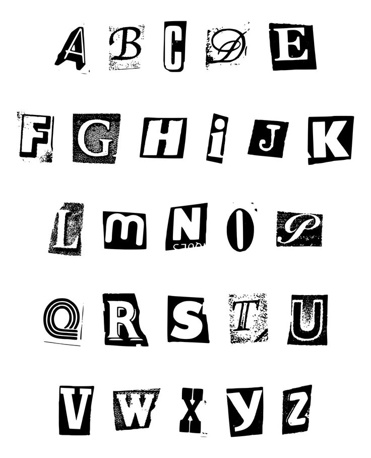 the alphabet is made up of letters and numbers in black ink on a white background