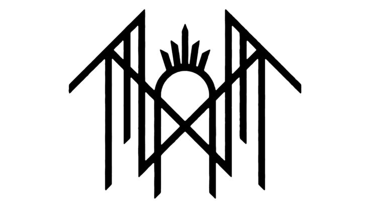 an abstract black and white logo with the letter m in it's center, surrounded by arrows