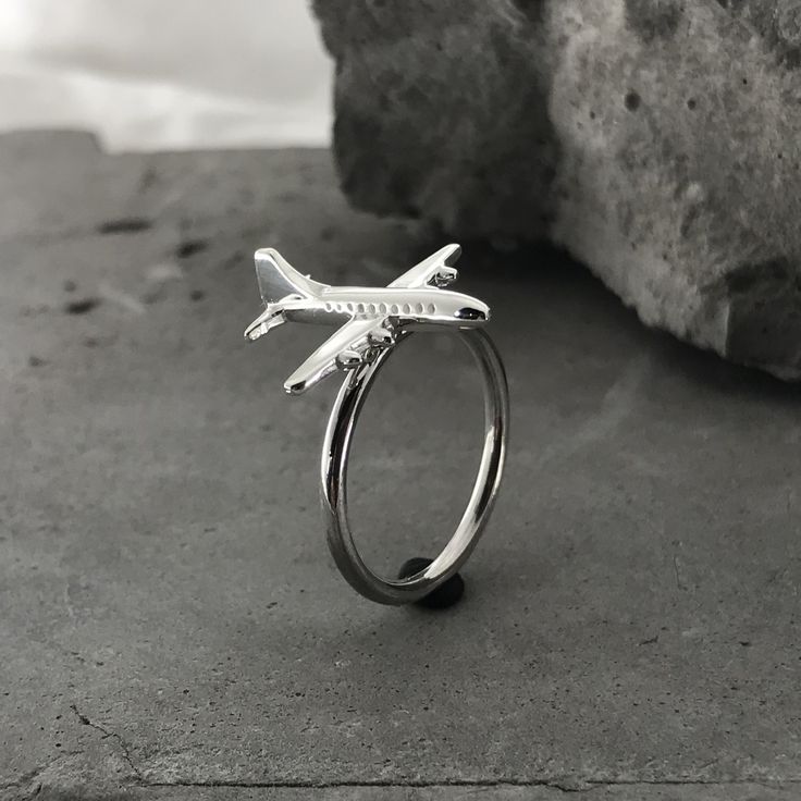 Welcome to our handmade jewellery shop! This rings is sterling silver 925'! This Airplane Rings is a perfect gift for a flight attendant, a pilot and a person who love to travel! In our workshop, the most important task is to make strong and reliable jewelry that will last you more than one year! Our accessories will be your consistent choice either it's an anniversary, birthday, or any other special occasion, because all of our jewelry are custom made by hand with LOVE and CARE! All of our jewe Airplane Ring, Plane Jewelry, Aviation Jewelry, Airplane Jewelry, Travel Ring, Travel Bracelet, Love Knot Ring, Jewellery Shop, Cute Rings