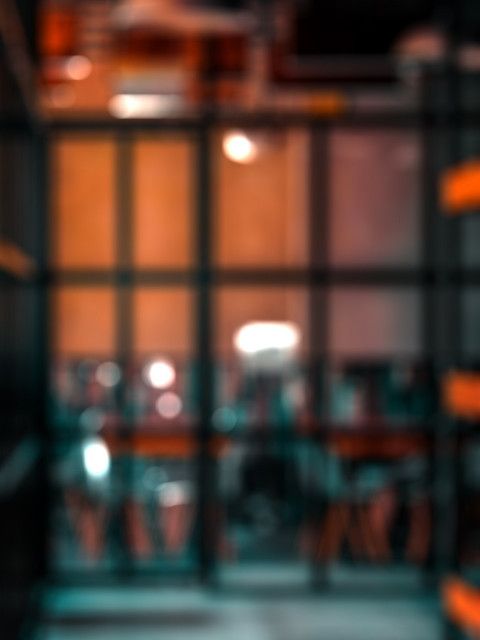 blurry image of an open window in a restaurant