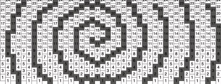 an image of a black and white pattern with numbers in the form of letters on it