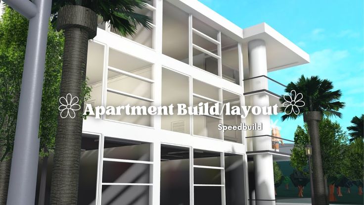 an apartment building is shown with palm trees in the foreground and words that read apartment build layout