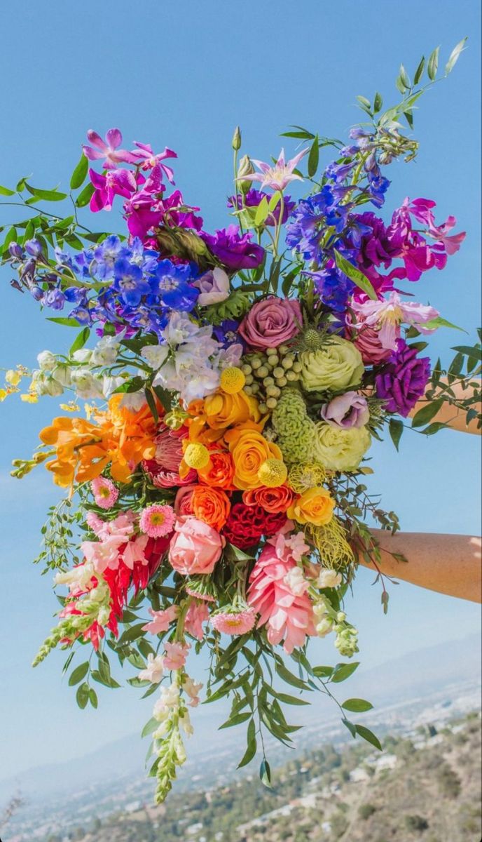 Colorful flowers, rainbow bouquet, assortment of flowers, bouquet, florist Bright Bridal Bouquet, Rainbow Bouquet, Colorful Bridal Bouquet, Multicolor Wedding, Colorful Wedding Bouquet, Flower Boquet, Funky Wedding, Rainbow Wedding, Bright Wedding