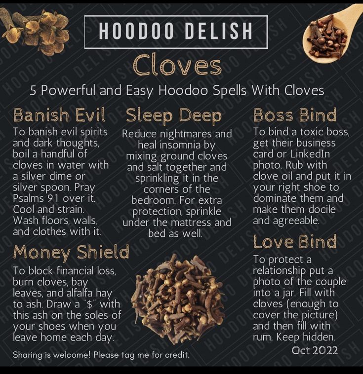 Cloves Protection Spell, Clove Magical Use, Clove Uses Witchcraft, Cloves Benefits Witchcraft, Hoodoo For Beginners, Spiritual Benefits Of Clove, Cloves Spiritual Benefits, Hoodoo Psalms, Witch Learning