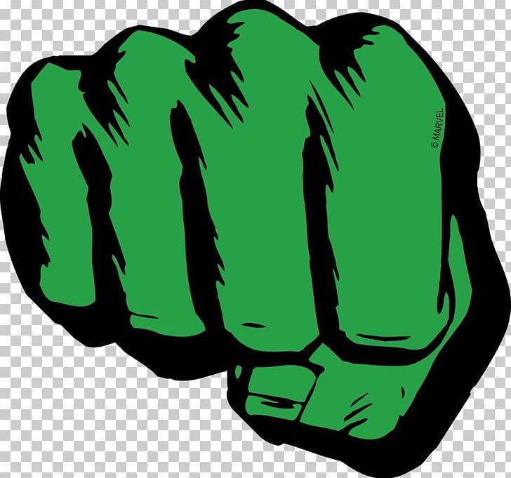 a green fist drawn in black and white