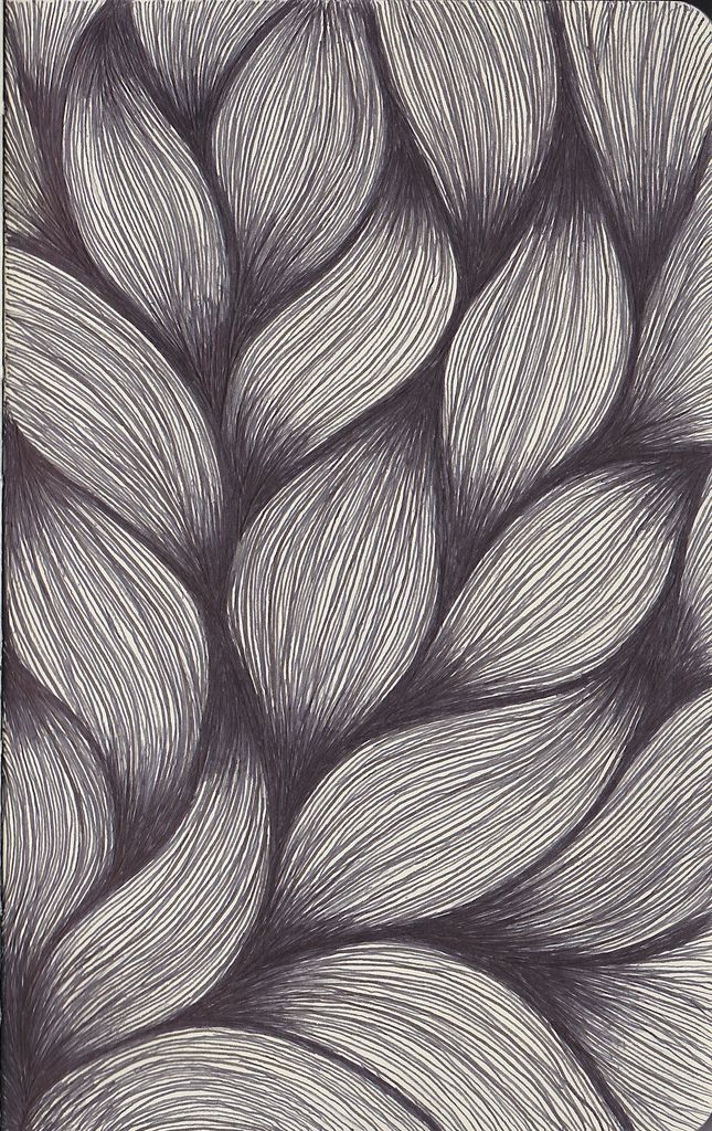 a black and white drawing of yarn