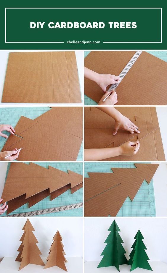 how to make paper christmas trees out of cardboard