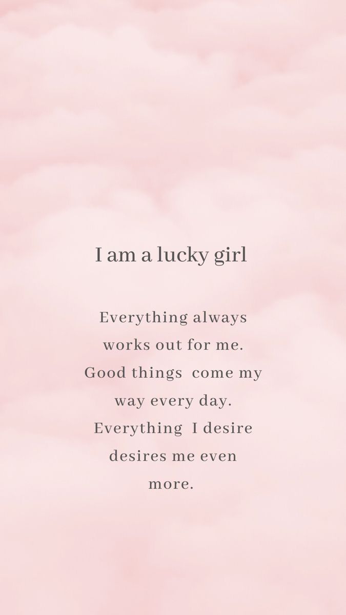 a pink background with the words i am a lucky girl