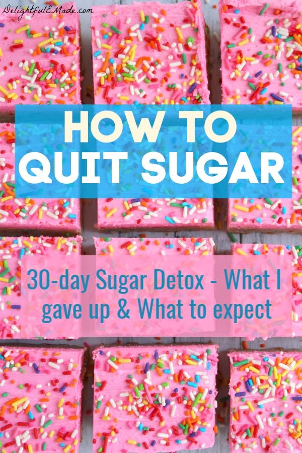 pink sugar squares with sprinkles and text overlay how to quit sugar