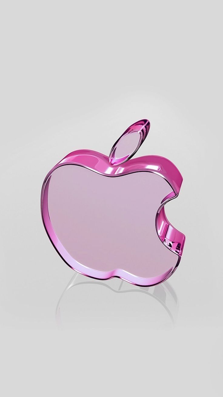 an apple shaped object is shown in pink