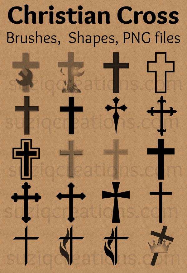 cross brushes, shapes, and png files are available for use on the web