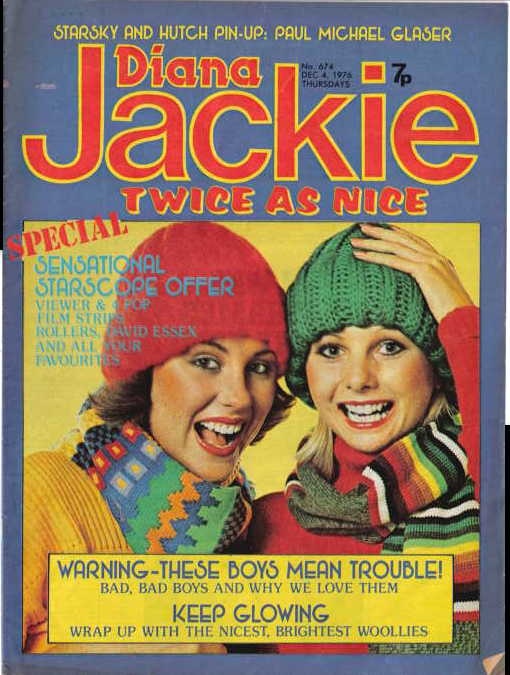 a magazine cover with two women wearing knitted hats