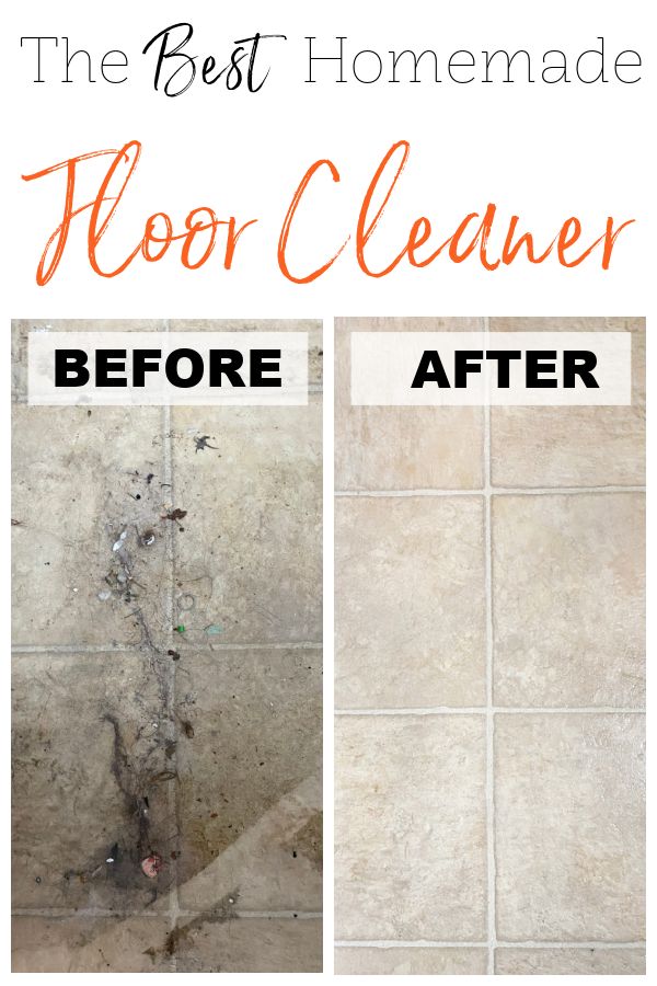 the best homemade floor cleaner before and after it has been cleaned with a tile cleaning machine