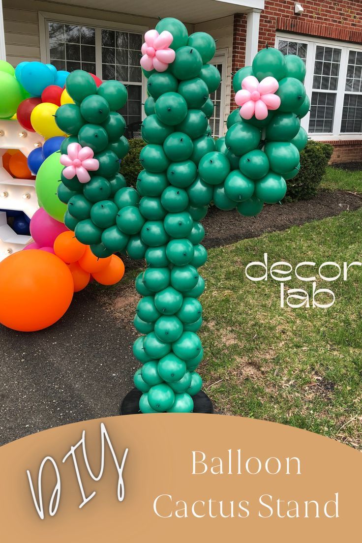 balloon cactus standing in front of a house