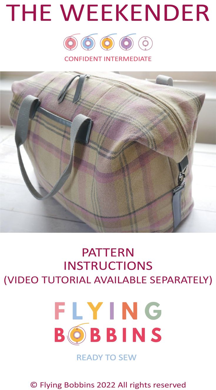 The Flying Bobbins Weekender Bag Pattern & Tutorial-Sewing Pattern-Flying Bobbins Haberdashery Weekender Bag Pattern, Handbag Sewing, Costume Sewing, Bags Patterns, Diy Bags Patterns, Diy Bags, Kit Bag, Pattern Tutorial, Sewing Lessons