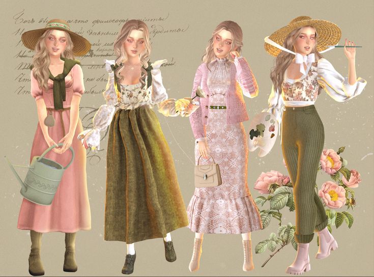 Sims 4 lookbook Sims 4 Seeds Cc, Sims 4 Cottagecore Outfits, Sims 4 Cc Gardener Outfit, Sims 4 Cc Gardening Clothes, Cottagecore Outfits Sims 4, Sims 4 Cottage Outfits, Farmer Sims 4 Cc, Sims 4 Cottage Living Outfits, The Sims 4 Cc Clothing Cottagecore