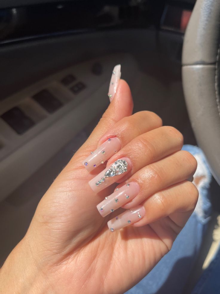 Pretty Gel Nails, Diamond Charm, Accent Nails, Gel Nails, Square, Nails, Color