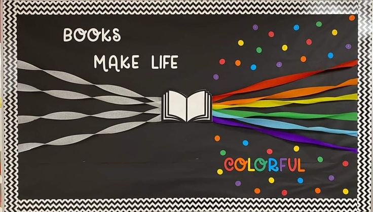 a book is made life with colorful streamers and books on the page that reads, colorful