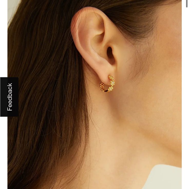 These Mini Hoop Earrings Feature A Floral Dotted Design. Add This Versatile Pair To Your Daily Wear. Floral Dotted Hoops. Made With Brass. Brass: A Zinc And Copper Alloy Known For Its Durability And Can Last Throughout The Years With Proper Care. Carefully Wipe Jewelry With A Soft Cloth After Each Wear And Keep In A Proper Storage To Maintain Appearance. Avoid Moisture, Perfumes, Lotions And Oils Exposure To Prevent Accelerated Discoloration, Oxidation And Tarnishing. New. Never Worn Earrings For Daily Wear Gold, Daily Wear Earing Design Gold, Earings Design Gold Daily, Gold Mini Hoop Earrings, Latest Gold Earrings Designs For Daily Use, Daily Use Earings Design Gold, Small Gold Earrings Designs, Gold Stud Earrings Designs, Gold Tops Earrings Indian