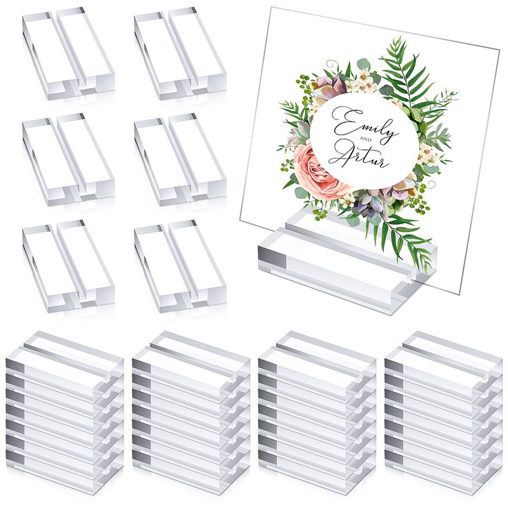 PRICES MAY VARY. Package Includes: you will receive 40 pieces of clear acrylic stands, sufficient quantity can meet your daily use and replacement needs; And versatile design can satisfy your various decorating needs, and you can also share them with your friends and family members. Note: cards are not included Proper Size: acrylic place cardholders measure about 2 x 1.2 x 0.4 inches; The slot measures 0.12 inch in width, 0.2 inch in depth; Wedding sign holders are suitable for most wedding sign Card Display Stand, Wedding Table Number Holders, Wedding Table Number Signs, Wedding Pattern, Acrylic Card, Table Number Stands, Acrylic Table Number, Table Card Holder, Table Number Holders