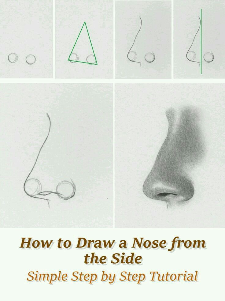 how to draw nose from the side with simple step by step instructions for beginners