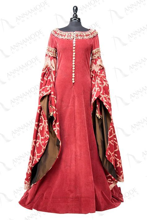 Medieval Sleeves, 13th Century Clothing, Gaun Abad Pertengahan, Medieval Gown, Medieval Clothes, Fair Outfits, Fantasy Dresses, Theme Dress, Dress Woman