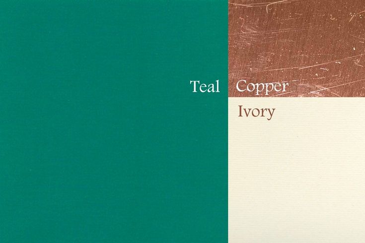 the cover of teal copper ivory is shown in three different colors, including white and brown