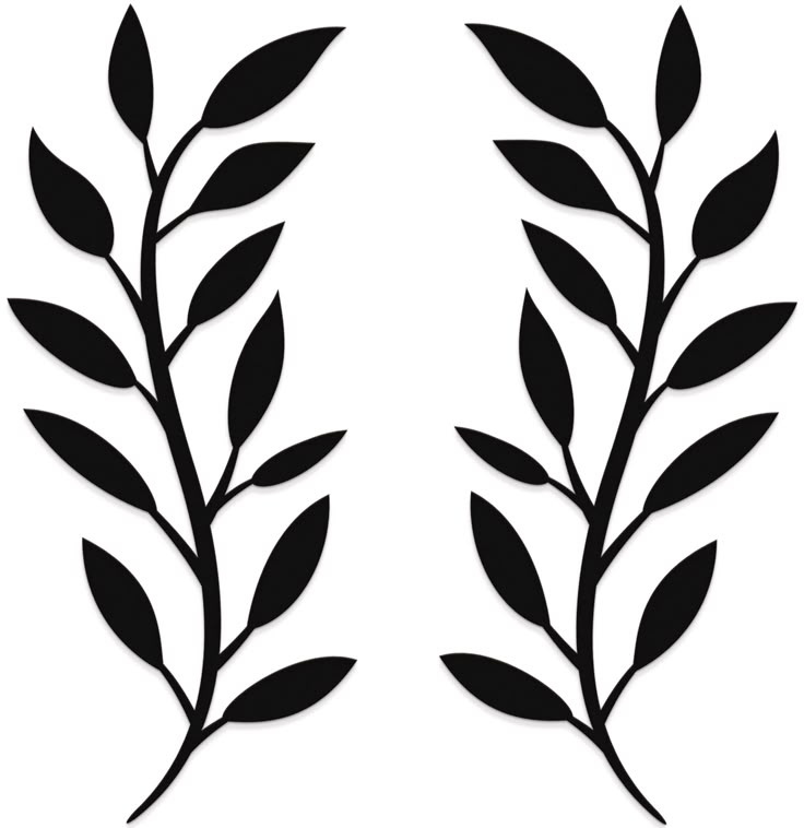 two black metal leaves on a white background