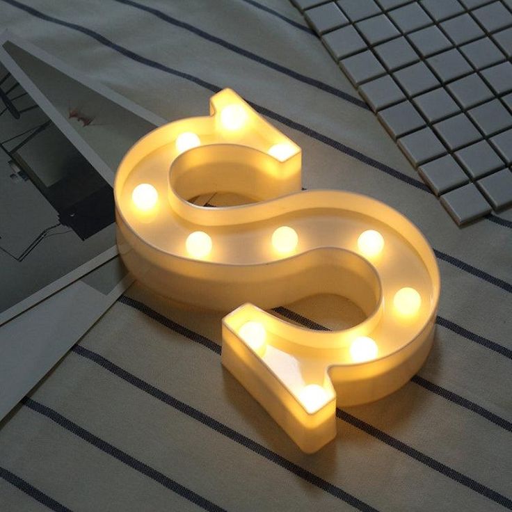 Battery-Operated Warm White LED Decorative Holiday Light for Indoor Use Letter Lights Wedding, Dorm Lamp, Led Letter Lights, Wedding Party Room, Christmas Dorm, Alphabet Lighting, Letter Lights, Christmas Wedding Decorations, S Letter Images