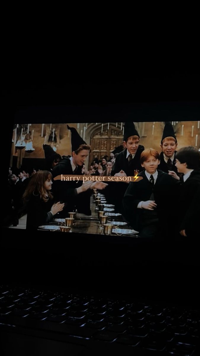 a computer screen showing harry potter and hermione's hogwarts movie