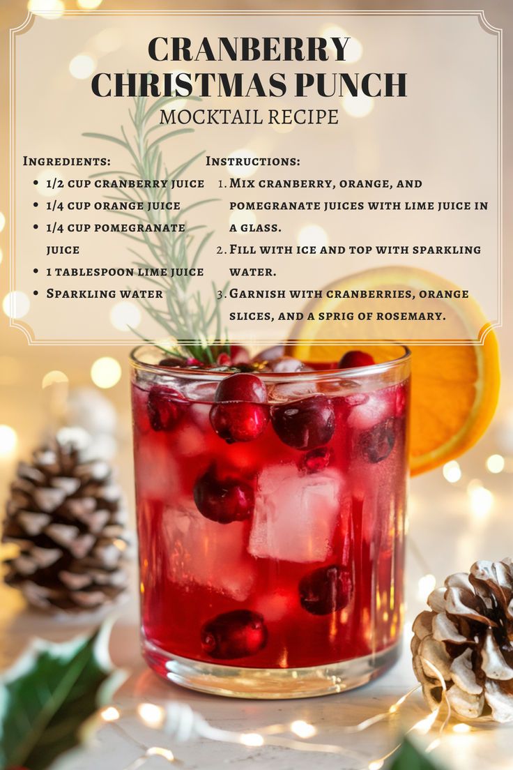 cranberry christmas punch cocktail recipe