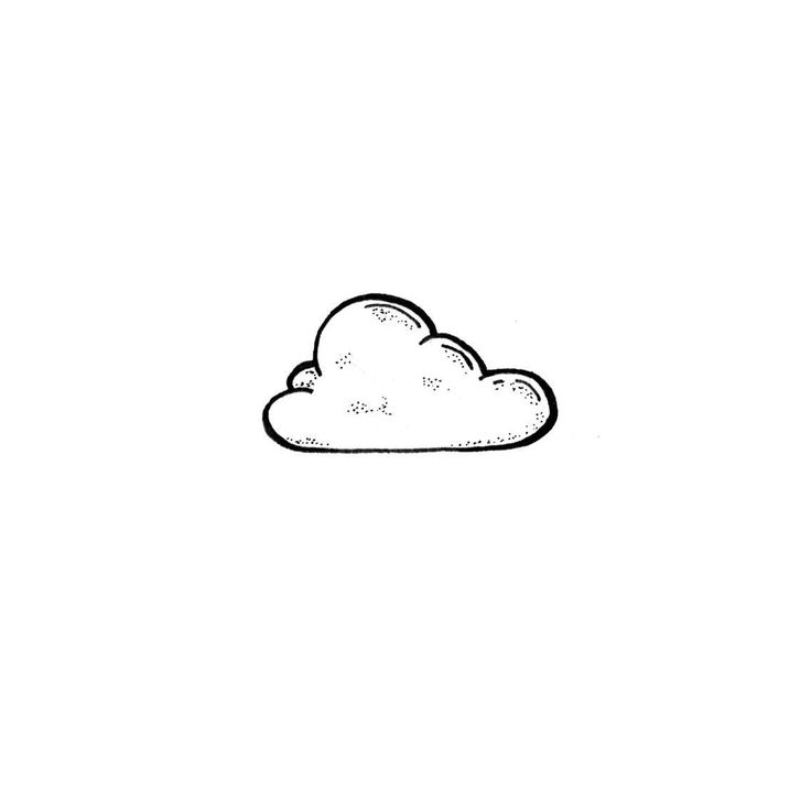 a black and white drawing of a cloud